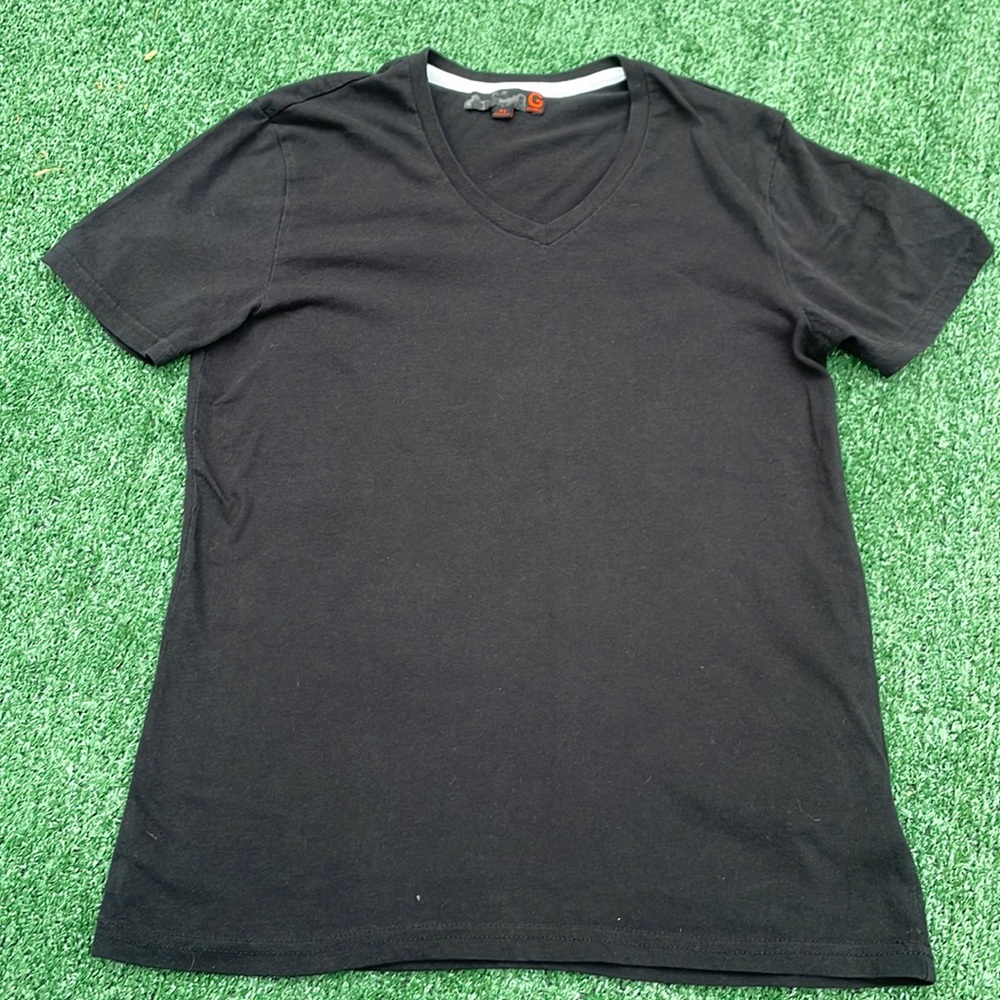 G by Guess all black V neck mens shirt